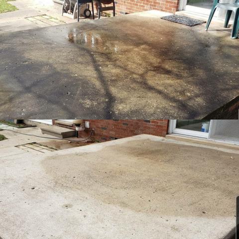 power washed patio